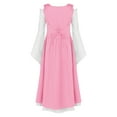 thumbnail image 4 of RUNQHUI Robe Médiévale pour Filles Style Renaissance Col Carré Manches Longues Tenues de Déguisement Rose 12, 4 of 7