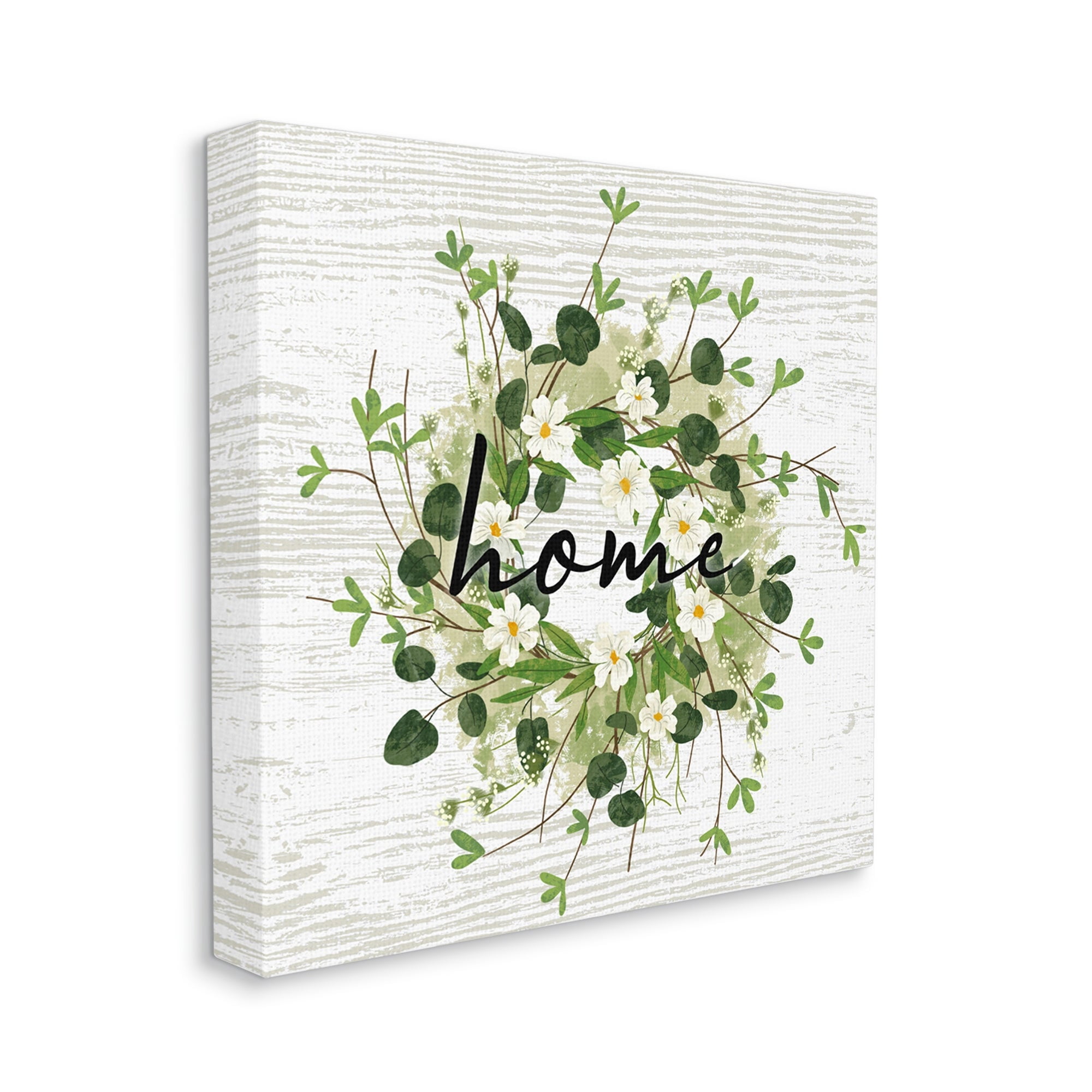 Stupell Industries Delicate Botanical Wreath Home Sign Rustic Farmhouse Graphic Art Gallery Wrapped Canvas Print Wall Art, Design by Ziwei Li
