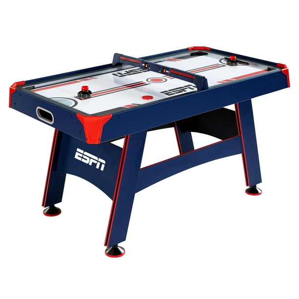 ESPN Air Hockey Table, Overhead Electronic Scorer, Blue/Red, 60" size, Air Powered Hockey