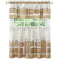 thumbnail image 3 of Woven Trends Modern Farmhouse 3-Piece Window Curtains, Two Tier Panels & Valance, Elegant Textured Soft Curtain for Living, Dining Room, Bedroom, Kitchen (58 x 24 in., Beige), 3 of 5