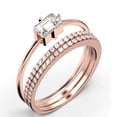 thumbnail image 3 of Beautiful Minimalist 1.70 Carat Baguette Cut Diamond Moissanite Engagement Ring, Classic Wedding Ring in 925 Sterling Silver With 18k Rose Gold Plating, Trio Set, Matching Band, 3 of 4