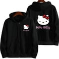 thumbnail image 2 of Sudadera con capucha de Hello Kitty para hombre y mujer, chaqueta rosa con cremallera, ropa de gran tamaño, abrigos de Anime de dibujos animados, moda de primavera y otoño, 2 of 4