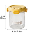thumbnail image 3 of JHyouerji Clear Food Storage Jars,5 x 5 Inch Plastic Canisters with Sealed Lids,Stackable Reusable Organizer for Cereal Grains Dry Food, 3 of 6