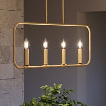 Luxury Modern Farmhouse Indoor Chandelier, 19.75''H x 32.00''W, with Transitional Style Elements, Modern Design, Olde Brass Finish and Open Steel Frame, UQL3796