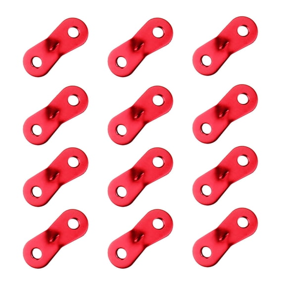 LOLIPPYY 12pcs Red Aluminium Alloy Anti Rope Fastener for Camping Tents and Gear with 7mm Cord Compatibility