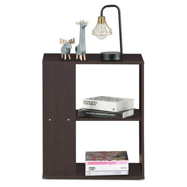 Patiojoy 2-Tier Sofa Side End Table Modern Nightstand with Open Storage Shelves