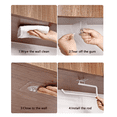 thumbnail image 4 of Cateissary Soporte de papel de cocina, soporte de pared de plástico, estante de paño de trapo autoadhesivo, suministros de estante de tejido colgante de Organizadores de utensilios de cocina Gris Cateissary HA003541-02, 4 of 6