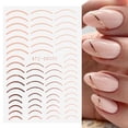 thumbnail image 3 of NEWSPIED 8 Sheets Line Nail Art Stickers Rose Gold Silver Metal Nail Stickers Nail Art Supplies 3D Metallic Curve Stripe Wave Lines Nail Decals French Nail Designs Striping Tape Wavy Nail Decor, 3 of 7