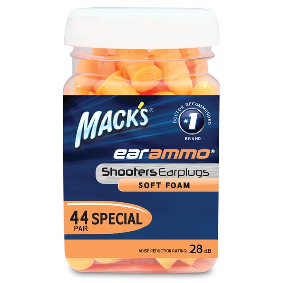 Mack's Ear Ammo Shooting Ear Plugs – Soft Foam, 44 Pair – Shooting Ear Protection for Hunting, Tactical, Target, Skeet and Trap Shooting