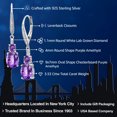 thumbnail image 2 of Gem Stone King 925 Sterling Silver Purple Amethyst and White Lab Grown Diamond Dangle Earrings for Women (3.53 Cttw, Oval Checkerboard 9X7MM), 2 of 4
