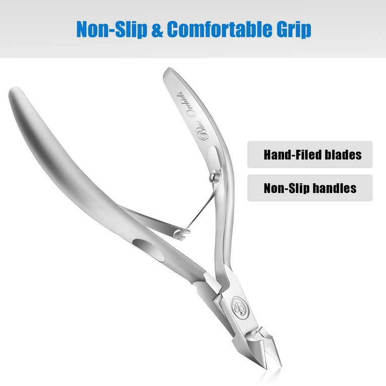 FERYES Cuticle Clippers 1/2 Jaw - Professional Cuticle Cutter Nail Cuticle  Remover Tool, Nail Skin Clipper Hangnail Trimmer - SILVER