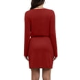 thumbnail image 2 of Qaspx Fall Dresses for Women V Neck Long Sleeve T Shirts Dress Casual A-line Sundresses, 2 of 5