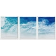 thumbnail image 1 of PixonSign Framed Wall Art Collage Print Gallery Set Neon Blue Sea with Sea Foam Nature Ocean Photography Realism Rustic Landscape Colorful Ultra for Living Room, Bedroom, Office - 12"x16"x3 WHITE, 1 of 6