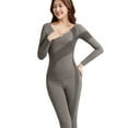 thumbnail image 4 of Gyexs Thermal Underwear for Women - Thermal Underwear for Women Petite, Lightweight Long Sleeve Shirts Plus Size Clothes, Grey, Size L, 4 of 9