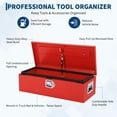 thumbnail image 3 of Diamond Plate Steel Truck Bed Tool Box, Heavy Duty Storage Organizer with Lock Keys & Side Handle for Pickup RV Trailer-Upgrade Red, 3 of 8