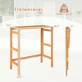 thumbnail image 3 of Gymax Acacia Wood Outdoor Bar Table w/Slatted Tabletop for Balcony Backyard Garden, 3 of 10