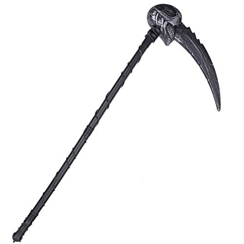 Detachable Plastic Fake Skull Grim reaper's Scythe Sickle Weapon Prop ...