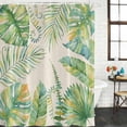 thumbnail image 3 of Shower Curtain Bathroom Set Tropical Monstera Leaves on Linen Waterproof Fabric Shower Curtains with Grommets&Hooks, Watercolor Summer Plants Privacy Bath Curtain for Bathtub 60x72in, 3 of 9