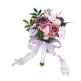 thumbnail image 1 of Ramo de novia Flores de boda Centros de mesa Elegantes flores artificiales para rosa violeta, 1 of 9