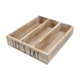 thumbnail image 2 of Organizador de cubiertos de madera, bandeja de almacenamiento para utensilios de cocina, rústica, multifuncional, con compartimentos, bandeja para cub, 2 of 9