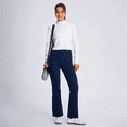 thumbnail image 5 of Feekit Women's Fleece Lined Flare Pants, High Waisted Stretch Casual Pants with Zipper Pockets, Soft Warm Yoga Pants for Everyday Wear, 5 of 9