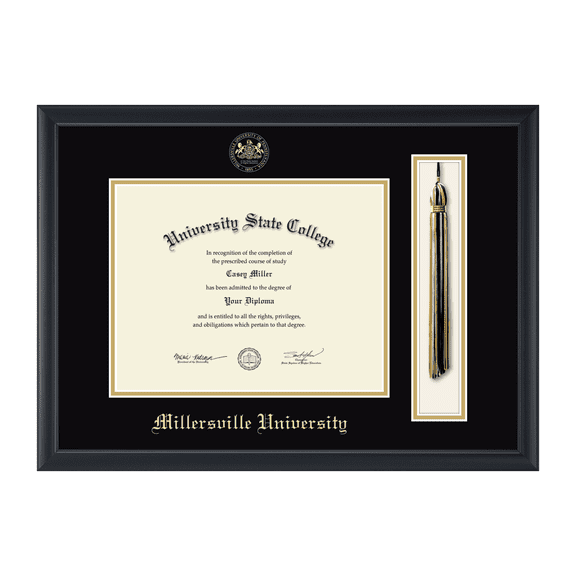 Framerly - Millersville Pennsylvania Tassel Diploma Frame In Black Moulding