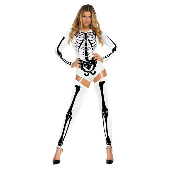 Forplay Skeleton Bad to the Bone Women's Halloween Fancy-Dress Costume for Adult, L-XL