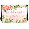 thumbnail image 2 of Sweet Little Peach Girl One Birthday Party Photo Background Banner Rose Pink Floral Greenery Happy 1st Birthday Photography Backdrops for Cake Table Supplies, 2 of 5