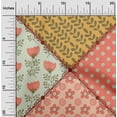 thumbnail image 2 of oneOone Georgette Viscose Dark Peach Fabric Florals Craft Projects Decor Fabric Printed By The Yard 42 Inch Wide, 2 of 4