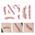 thumbnail image 4 of Fairnull 4 Pcs Autocollants Cicatrices Résistants à la Transpiration Horribles Imperméables Réalistes Autocollants de Suture pour le Visage, 4 of 8