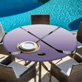 thumbnail image 6 of Purple Ombre Round Tablecloth, Fitted Table Cover with Elastic for 45"-54" Round Tables, Black Hockey Sticks Minimalist Style Table Cloth Outdoor Indoor Dinning Party Waterproof Tablecloths, 6 of 7