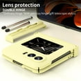 thumbnail image 3 of Dteck Case Compatible with Motorola Moto Razr 6.7" 5G 2022, Premium Electroplated PU Leather Case with Pen Holder Folding Hinge Protecetion Business Cover for Motorola Moto Razr 2022, Yellow, 3 of 7