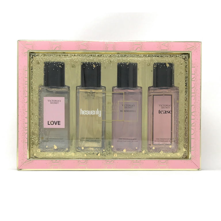 Victoria's Secret Luxury Fragrance 4 Piece Mist Gift Set - Bombshell,  Tease, Heavenly, Love 
