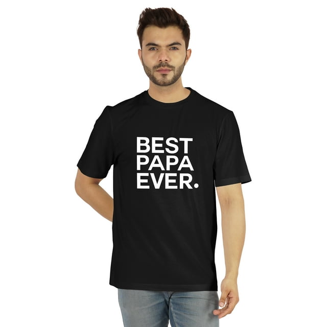 Inkmeso T-Shirt à Col Rond pour Hommes avec Imprimé Graphique Best Papa Ever.€ T-Shirt pour la Fête des Pères