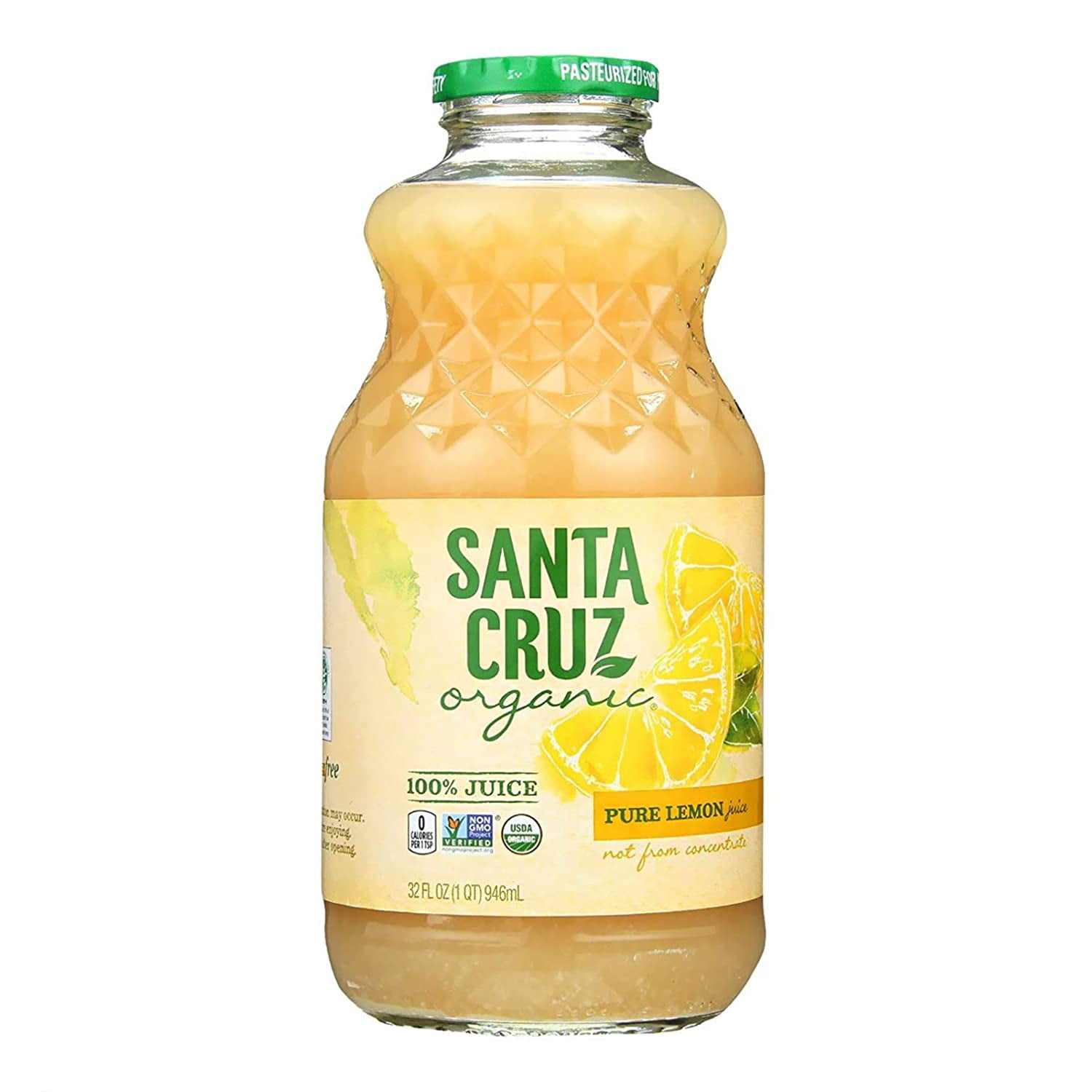 Santa Cruz Organic Pure Lemon Juice -- 16 fl oz Pack of 2