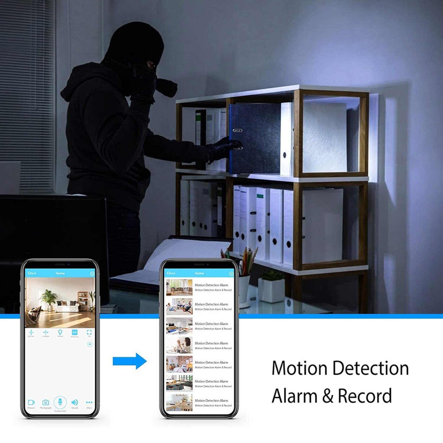 TETSELF 1080P HD Mini Camera with 32GB SD Card, supports motion detection and night vision, wireless security camera suitable for baby, pet, and elderly care
