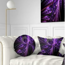 Designart Embossed Dark Purple Floral Shapes - Floral Throw Pillow - 12x20