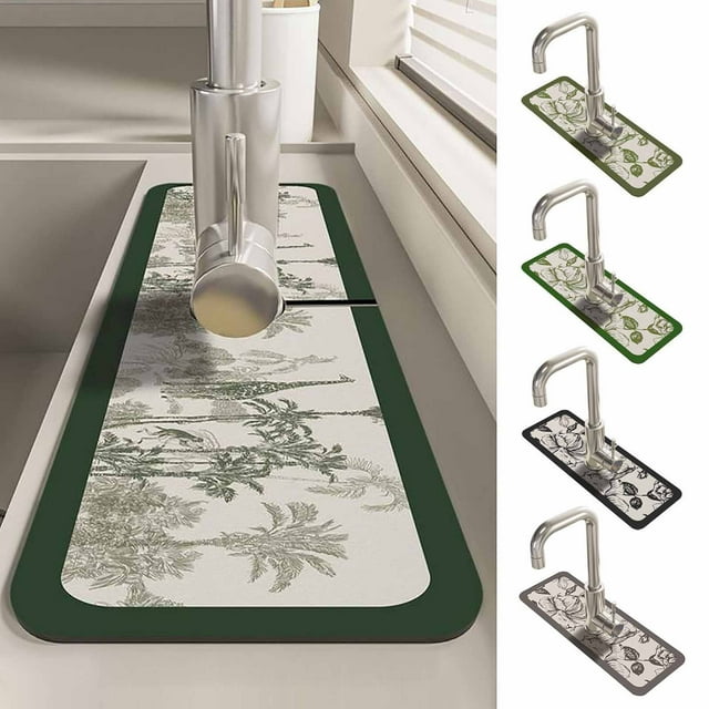 Almohadilla de drenaje única: esta almohadilla resistente y flexible se puede colocar de forma segura para mantener la encimera seca y evitar manchas de agua.