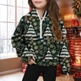 thumbnail image 2 of Lorytime Sweatshirts for Girls with Bows Boys Christmas Tree Thumb Hole Shirt Mock Neck Long Sleeve Half Zip Pullover Tops, 2 of 5