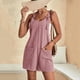 thumbnail image 4 of MKLEKYY Mono Corto Con Lazo En Los Hombros Para Mujer, Mono Con Cuello Y Bolsillo, 4 of 4