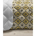 thumbnail image 3 of Grey and Yellow Down Alternative Comforter, Moroccan Style Modern Sun Beam Flowers with Rounds Dots Image, Microfiber Quilt for All Season, 5 Sizes, Pale Grey Black, by Ambesonne, 3 of 3