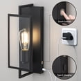 thumbnail image 3 of C Cattleya 2-Pack Black Chargeable Adjustable Brightness Indoor Wall Light with Glass Shade, 3 of 7