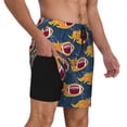 thumbnail image 2 of Kdxio Burning Rugby Balls Print Men'S Swim Trunks With Compression Liner 7 Inch Inseam Quick Dry Swim Shorts, 2 of 7