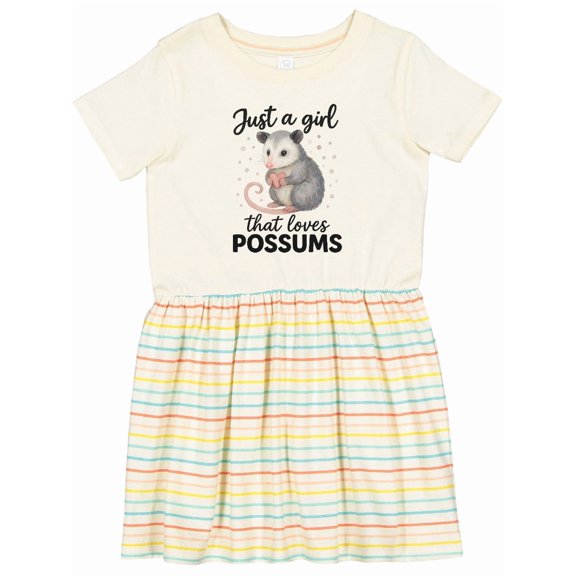 Inktastic Just a Girl That Loves Possums Girls Toddler Dress