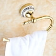 thumbnail image 3 of Toallero de baño de acero inoxidable dorado, barra de toalla de porcelana no perforada, estilo europeo, aro para colgar en el baño, 3 of 5