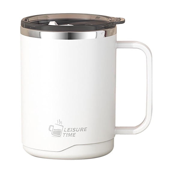 Chanana 304 Stainless Steel Double-layer Mug, Insulated Mug Heat-resistant Portable Large Capacity Milk Tea Cup Drinking Cup With Handle Milk Coffee Cup, Home Office Water Cup