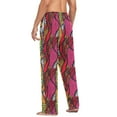 thumbnail image 6 of Men's Lightweight Pajama Bottoms Art Abstract Pattern Stretch Elastic Waist Side Pockets Spring Fall, 6 of 7
