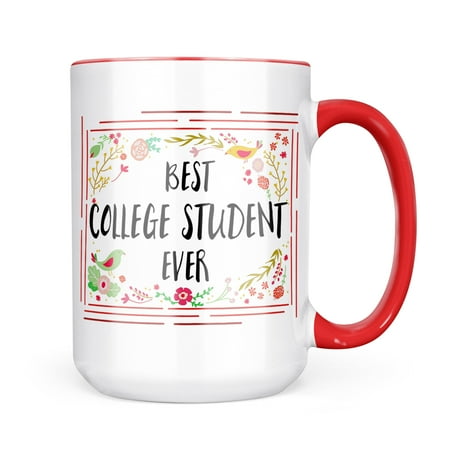 

Neonblond Happy Floral Border College Student Mug gift for Coffee Tea lovers