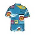 thumbnail image 3 of Uemuo Transportations With Cute Animals Printed Regular Fit Short Sleeve Casual Hawaiian Shirt for Men,Aloha shirt,Tropical shirt,Floral print shirt,Vacation Beach shirt-Medium, 3 of 9