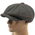 thumbnail image 5 of KDSJSXW Men Hat Hat Men'S English Vintage Newspaper Kids' Hat Classic Plaid Driver Hat Artist Hat Hat For Men (Black,One Size), 5 of 8